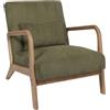 HOME DECO FACTORY, HD0531, Poltrona da Soggiorno Moderna in Velluto Verde, Design ergonomico per Un Comfort ottimale, Ideale per Rilassarsi e Leggere, Dimensioni 64,5 x 75 x 83 cm, Colore Verde