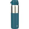 Ion8 Borraccia Acciaio Inox Leggero 1 Litro, Non Isolato, a Prova di Perdite, Facile da Aprire, Serratura Sicura, Lavabile in Lavastoviglie, Durevole, Mezzo Taglio Verde Petrolio Scuro