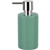Spirella Dispenser per Sapone Liquido Tube" Dispenser per lozioni in Ceramica con Dispenser in ABS Cromato capacità 300 ML (ØxH): 7 x 16 cm - Verde