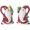 Excelsa Santa Claus Set Sale E Pepe, Ceramica, Rosso, 6x4.5x8 cm