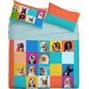Gabel Parure Lenzuolo Copriletto Dogs, 160x290 cm, Puro Cotone, Multicolor, Stampa Fotografica Digitale