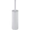 Spirella, Scopino per WC con Supporto in Acciaio, Modello Akira, Testa Intercambiabile e Vaso in Acciaio Solido, con Contenitore Igienico, Scopino Chiuso, Autoportante, Bianco Opaco, 40 x 9,5 x 9,5 cm