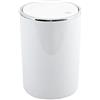 MSV - Pattumiera a pedale Kamaka con coperchio basculante - Capacità 6L - Ideale per bagni - Dimensioni Ø18,5 x 26 cm - Bianco