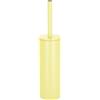 Spirella, Scopino WC con Supporto in Acciaio, Modello Akira, Testina Intercambiabile e Solido Vaso in Acciaio, con Contenitore Igienico, Scopino WC Chiuso, da Terra, Giallo Opaco, 40 x 9,5 x 9,5 cm