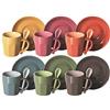 Excelsa Abbraccio Set Tazzine Da Caffè, Ceramica, 6pz, Multicolore, ‎5.5 x 5.5 x 6.5 cm, 1.47 Kg