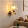 Goeco Applique da Parete in Cristallo K9 Oro E27 Moderna