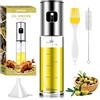 edihome, Spruzzino Olio per Friggitrice Aria, Spruzzatore Salvagoccia, 100 ml, Spray Nebulizzatore, Oliera in Vetro e Acciaio Inox