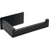 BillyBath Portarotolo carta igienica senza foratura, autoadesivo, in acciaio inox, per bagno, cucina (nero)