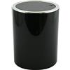 MSV - Pattumiera a pedale Kamaka con coperchio basculante - Capacità 6L - Ideale per bagni - Dimensioni Ø18,5 x 26 cm - Nero