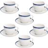 Tognana Filo Blu, Confezione 6 tazze the 260 cc con piatto, porcellana, blu