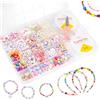 Carehabi kit Braccialetti fai da te Bambina, Set perline per braccialetti, collane,braccialetti dell'amicizia per bambini Natale compleanno festa