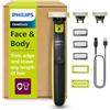 Philips OneBlade 360 Autentico Regolabarba Elettrico per Viso e Corpo, Rasoio e Spazzola, 3x 360 Lame, 3x Pettine per Barba (1,3,5 mm), 1x Kit per il Corpo, QP2824/31