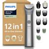 Philips Rifinitore All-in-one Multigroom Serie 5000 12 in 1 - Rifinitore per barba, capelli e corpo, lame autoaffilanti interamente in metallo, 20 impostazioni di lunghezza (0,5-20 mm), MG5952/30