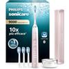 Philips Sonicare DiamondClean 9000 spazzolino elettrico sonico con app, sensore di pressione, 4 modalità di spazzolamento, 3 livelli di intensità, supporto di ricarica, rosa, modello HX9911/79