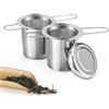 Carehabi 2 Pezzi Infusore Per Tisane, Filtri Da Tè Filtro Per Tè In Acciaio Inox Filtri Per Tisane Con Manico Pieghevole E Coperchio Adatto Per Tazze E Teiere Di Tutte Le Dimensioni