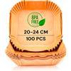 edihome, Carta Forno per Friggitrice ad Aria, BPA Free, Monouso, Adatto al Forno, da 5 a 8 litri (Quadrata, 20-24 cm)