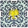 Excelsa Amalfi Set 6 Piatti in Ceramica con Motivo Decorativo Mediterraneo, 18x18 cm