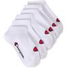 Champion Core Socks Junior Sneaker, Bianco, 31-34 EU, Unisex per Bambini e ragazzi, Pacco da 6