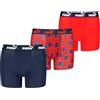 Puma Boy's Elements Boxer, Navy/Red, 122/128 (3er Pack)