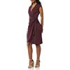 Amazon Essentials Abito Classico Avvolgente con Maniche ad Aletta (Taglie Forti Disponibili) Donna, Bordeaux, 5XL Plus