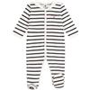 Petit Bateau Pigiama per Bambini in Velluto Stampato a Righe A0dyi01 Abbigliamento da Notte Unisex per Neonati (Confezione da 1), Bianco Blu, 24 Mesi