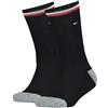 Tommy Hilfiger Crew, Calzini Unisex - Bambini e ragazzi, Nero, 35-38