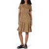 Amazon Essentials Abito a Balze a Girocollo e a Maniche Corte Donna, Cammello Scuro Leopardata, L