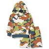 Amazon Essentials Set felpa con cappuccio e pantaloncini, da ragazzo, blu scuro mimetico, 8-9 anni
