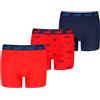 PUMA Boy's Elements Boxer, Red/Navy, 122/128 (3er Pack)
