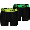 Puma Boy's Everyday Basic Boxer, Black/Various Logo Colors, 146/152 (2er Pack)