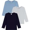 Petit Bateau Set di Magliette per Bambini, in Cotone, a Maniche Lunghe, Tinta Unita, Variant 1, 3 Anni