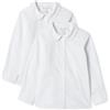 Amazon Essentials Camicia per Uniforme Scolastica, Colletto alla Peter Pan, Maniche Lunghe, Facile da Stirare Bambine e ragazze, Confezione da 2, Bianco Brillante, Confezione Da 2, 4 anni