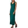 Amazon Essentials Abito Lungo Maxi con Scollo a V in Jersey con Spacco Laterale Donna, Verde Scuro, XS