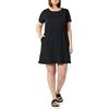 Amazon Essentials Miniabito a Maniche Corte in Jersey di Cotone con Elastico in Vita Donna, Nero, M