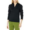 Amazon Essentials Felpa con Cappuccio con Scollo a v Aperto a Maniche Lunghe e Vestibilità Classica Donna, Nero, XS