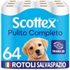 Scottex Pulito Completo Carta Igienica, Morbida e Resistente, 64 Rotoli