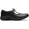 Clarks Relda Gem K. Childrens Black Leather, 2.5