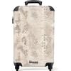NoBoringSuitcases.com NoBoringSuitcases© Valigia Bagaglio A Mano Trolley Da Viaggio Valigie Carry | 55x35x20 cm - On Leggere Aereo 4 Ruote Cabina Luggage Serpente - Motivo - Beige