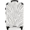NoBoringSuitcases.com NoBoringSuitcases© Valigia Media Rigida Trolley Medio Viaggio Aereo 4 Ruote | 67x43x25 cm - Valigie Leggere Stiva M Trolly Bagaglio Luggage Zebra - Motivo - Grigio
