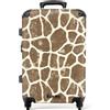 NoBoringSuitcases.com NoBoringSuitcases© Trolley Medio Valigia Media Rigida Da Viaggio Ruote | 67x43x25 cm - Valigie Leggere Stiva M Trolly Luggage Suitcase Leggerissimo Giraffa - Motivo - Beige - Marrone