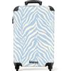NoBoringSuitcases.com NoBoringSuitcases© Valigia Bagaglio A Mano Trolley Cabina Da Viaggio Rigido | 55x35x20 cm - Leggero Aereo 4 Ruote Luggage Carry On Zebra - Motivo - Blu - Bianco