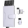 VULKIT Porta Carte di Credito Donna RFID Schermato Tascabile Portafoglio Donna Slim Pelle Porta Tessere Piccolo con 3 Slot e 1 Finestra ID, Lilla