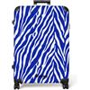 NoBoringSuitcases.com NoBoringSuitcases© Valigia Grande Trolley Da Stiva Viaggio Rigido Leggero 4 | 77x51.5x28 cm - Ruote Valigie Per Large XL Bagaglio Luggage Zebra - Motivo - Blu Cobalto