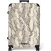 NoBoringSuitcases.com NoBoringSuitcases© Valigia Grande Trolley Da Stiva Viaggio Rigida Leggera | 77x51.5x28 cm - Ruote Valigie Bagaglio Suitcase Large XL Luggage Serpente - Motivo - Taupe