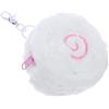 TOVINANNA Portafoglio Peluche Kawaii Rotondo Bianco con Zip e Gancio Appendibile, Portamonete Compatto e Morbido per Studenti, Stile Cartone Animato Carino