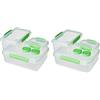Sistema Contenitori Klip IT Food Storage | 6 Contenitori di plastica per alimenti con coperchi | 4 Contenitori per condimenti To Go | Senza BPA | 10 Contenitori per frigorifero/congelatore/dispensa
