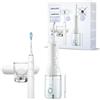 PHILIPS Irrigatore orale senza filo Philips Sonicare Power Flosser 3000 e spazzolino elettrico DiamondClean 9000 - Pulizia di denti e gengive e rimozione della placca, colore bianco (modello HX3886/41)