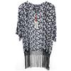 SUPERDRY Kimono Cardigan Stampato Slinky Da Donna SMALL Manica 3/4 Con Frange