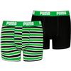 PUMA Everyday Striped Boxers 2P, Biancheria Intima, Bambini e Ragazzi, Green/Black - New, 134-140