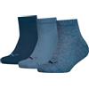 PUMA Calzini unisex per bambini in cotone riciclato (confezione da 3), blu denim, 31-34